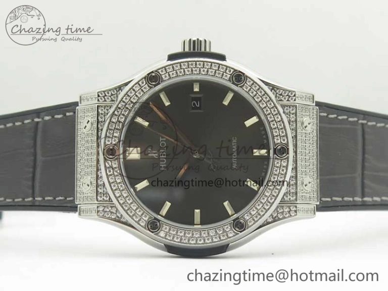 Classic Fusion 42mm Crystal TI Case F16 Factory 1:1 Best Edition Gray Dial On Gummy Strap A2892