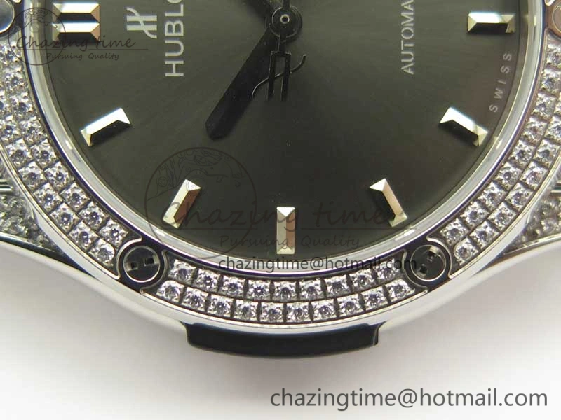 Classic Fusion 42mm Crystal TI Case F16 Factory 1:1 Best Edition Gray Dial On Gummy Strap A2892
