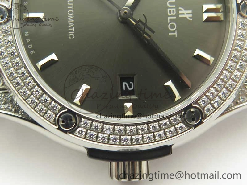 Classic Fusion 42mm Crystal TI Case F16 Factory 1:1 Best Edition Gray Dial On Gummy Strap A2892