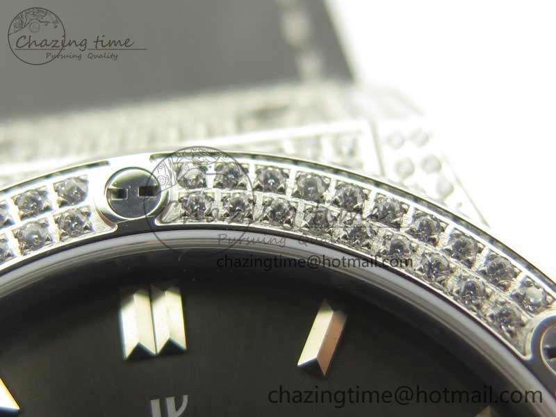 Classic Fusion 42mm Crystal TI Case F16 Factory 1:1 Best Edition Gray Dial On Gummy Strap A2892