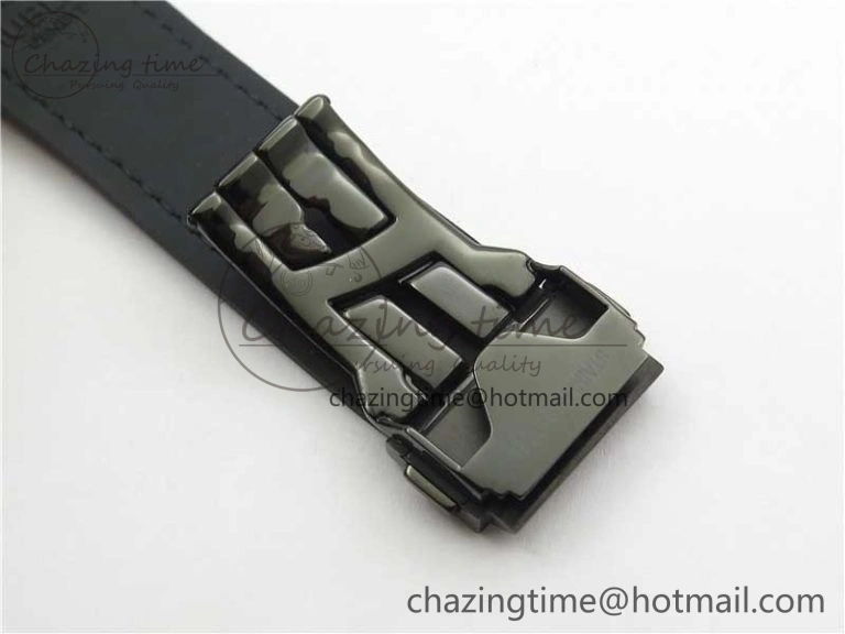 Classic Fusion 42mm DLC B50 Black Dial On Black Gummy Strap A2892