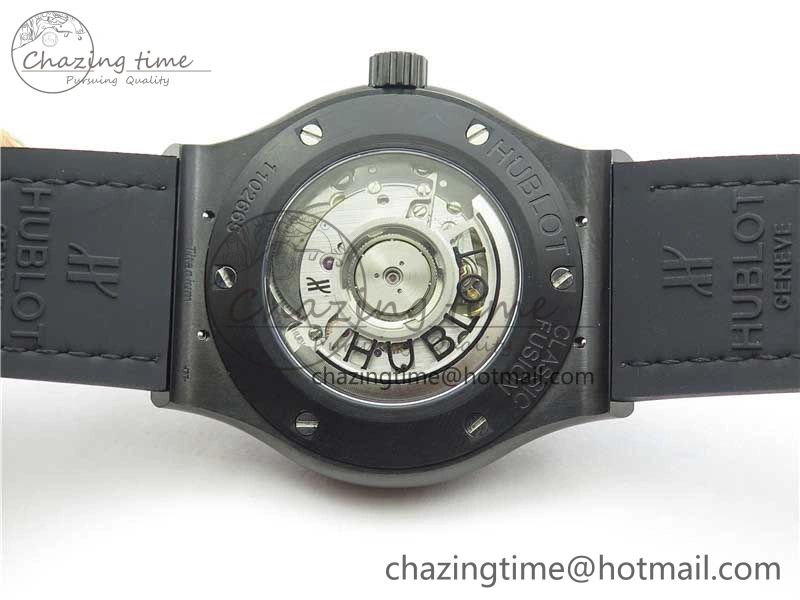 Classic Fusion 42mm DLC B50 Blue Dial On Blue Gummy Strap A2892
