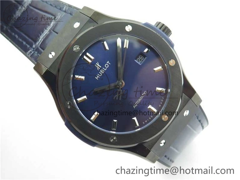 Classic Fusion 42mm DLC B50 Blue Dial On Blue Gummy Strap A2892