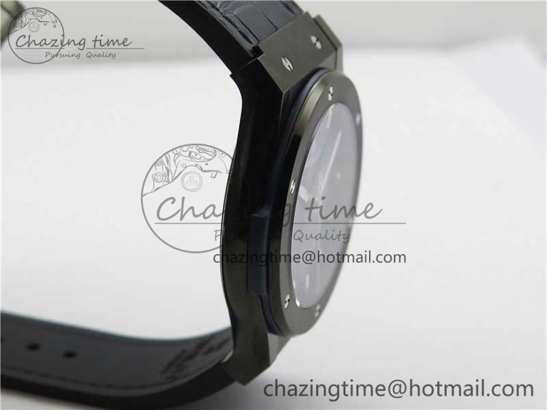 Classic Fusion 42mm DLC B50 Blue Dial On Blue Gummy Strap A2892