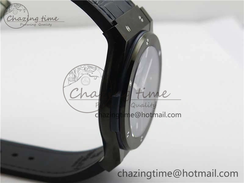 Classic Fusion 42mm DLC B50 Blue Dial On Blue Gummy Strap A2892