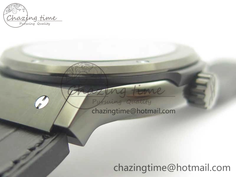 Classic Fusion 42mm PVD JJF 1:1 Best Edition Black Dial on Black Gummy Strap A2892