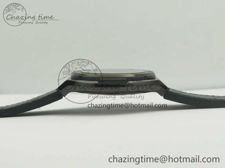 Classic Fusion 42mm PVD JJF 1:1 Best Edition Black Dial on Black Gummy Strap A2892