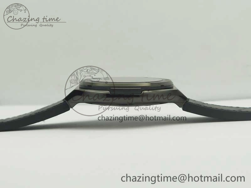 Classic Fusion 42mm PVD JJF 1:1 Best Edition Black Dial on Black Gummy Strap A2892