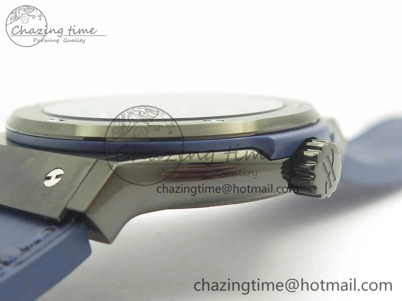 Classic Fusion 42mm PVD JJF 1:1 Best Edition Blue Dial on Blue Gummy Strap A2892