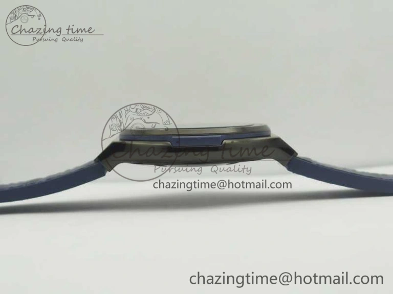 Classic Fusion 42mm PVD JJF 1:1 Best Edition Blue Dial on Blue Gummy Strap A2892