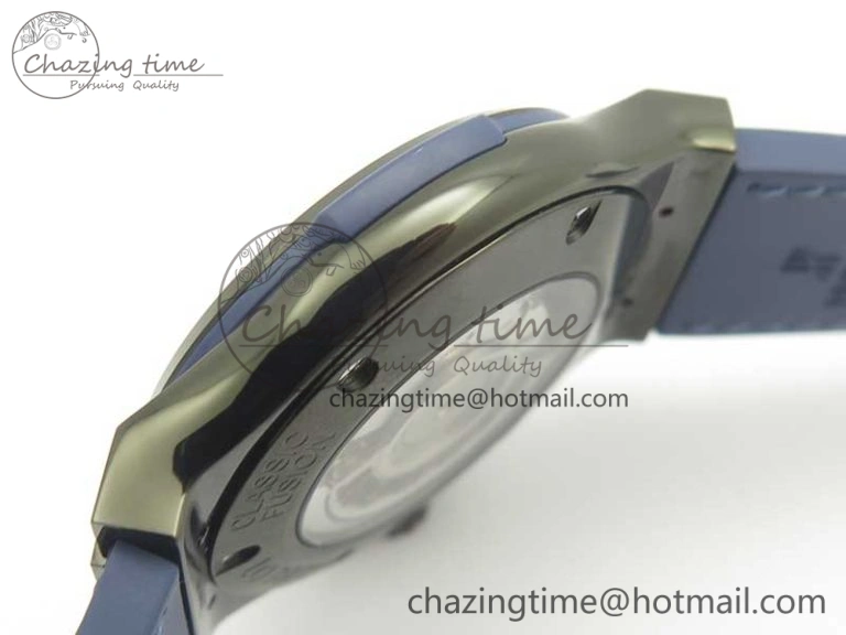 Classic Fusion 42mm PVD JJF 1:1 Best Edition Blue Dial on Blue Gummy Strap A2892