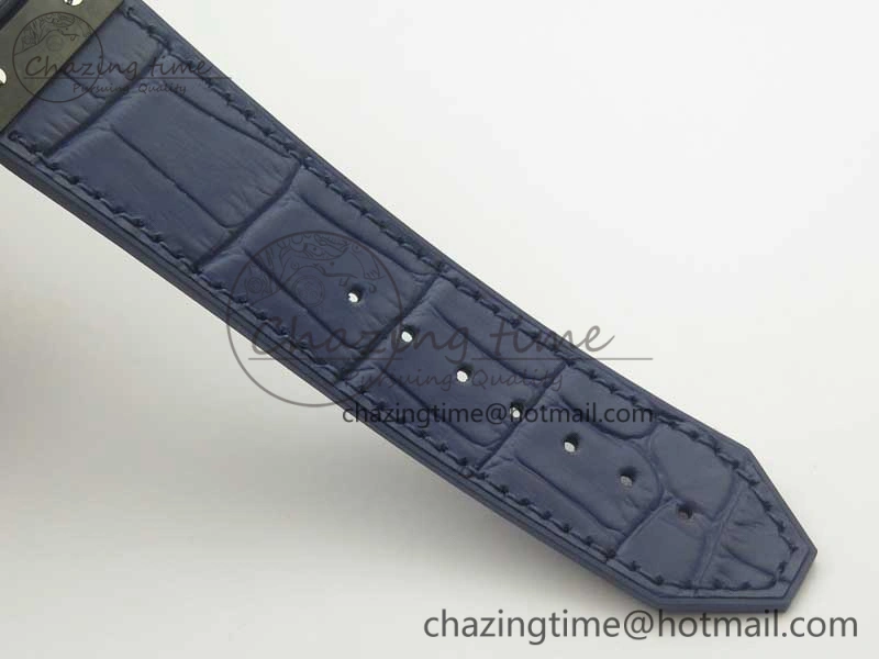 Classic Fusion 42mm PVD JJF 1:1 Best Edition Blue Dial on Blue Gummy Strap A2892