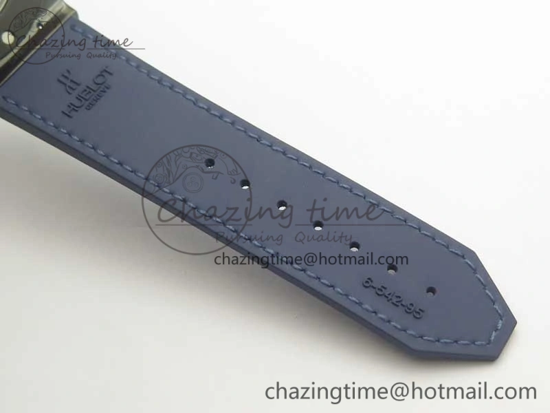 Classic Fusion 42mm PVD JJF 1:1 Best Edition Blue Dial on Blue Gummy Strap A2892