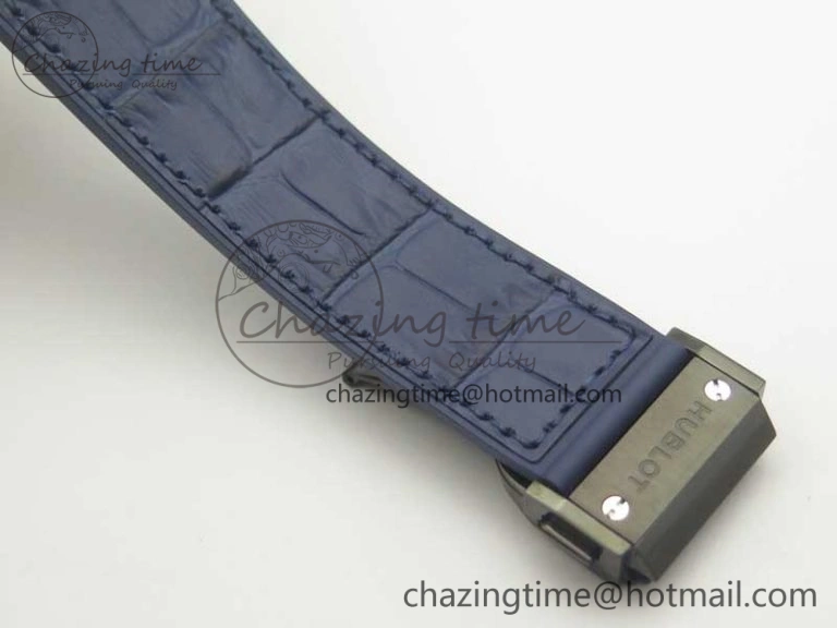Classic Fusion 42mm PVD JJF 1:1 Best Edition Blue Dial on Blue Gummy Strap A2892