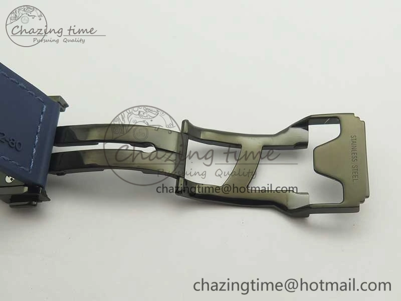 Classic Fusion 42mm PVD JJF 1:1 Best Edition Blue Dial on Blue Gummy Strap A2892