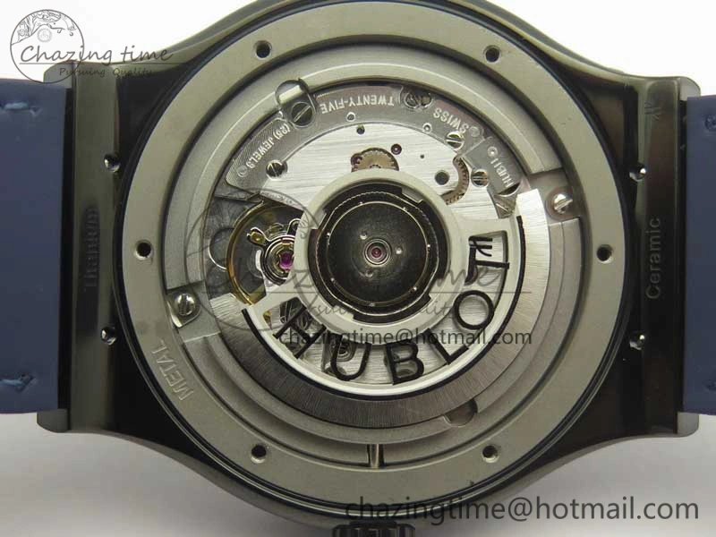 Classic Fusion 42mm PVD JJF 1:1 Best Edition Blue Dial on Blue Gummy Strap A2892