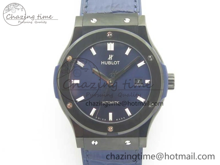 Classic Fusion 42mm PVD JJF 1:1 Best Edition Blue Dial on Blue Gummy Strap A2892