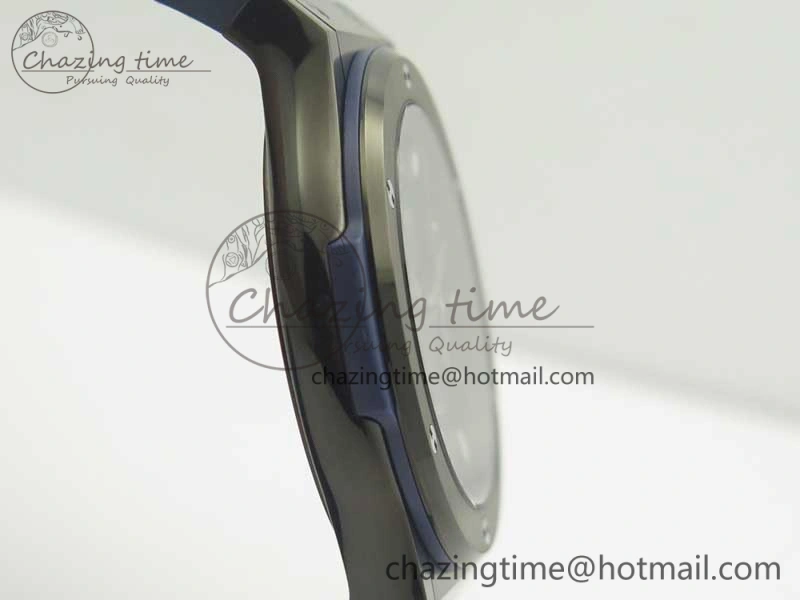 Classic Fusion 42mm PVD JJF 1:1 Best Edition Blue Dial on Blue Gummy Strap A2892