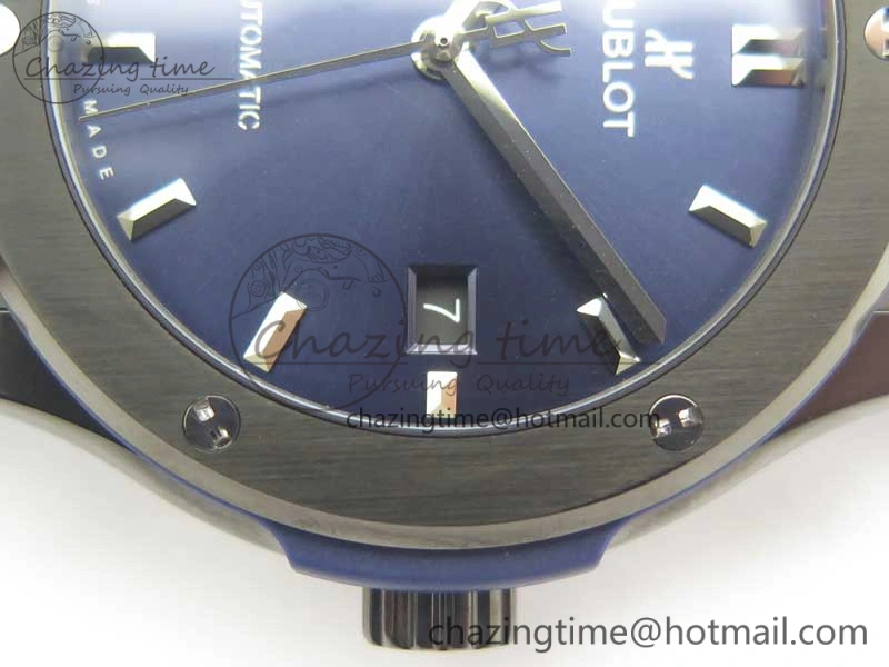 Classic Fusion 42mm PVD JJF 1:1 Best Edition Blue Dial on Blue Gummy Strap A2892