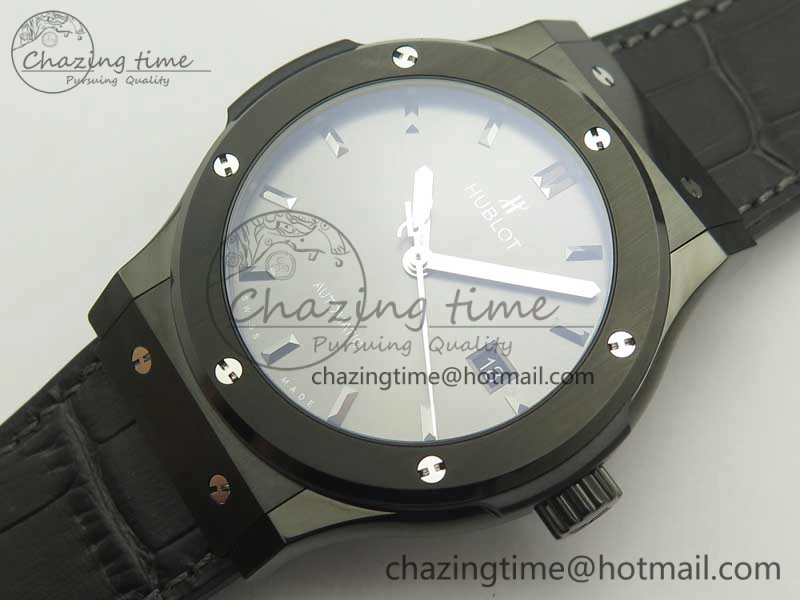 Classic Fusion 42mm PVD JJF 1:1 Best Edition Gray Dial on Black Gummy Strap A2892