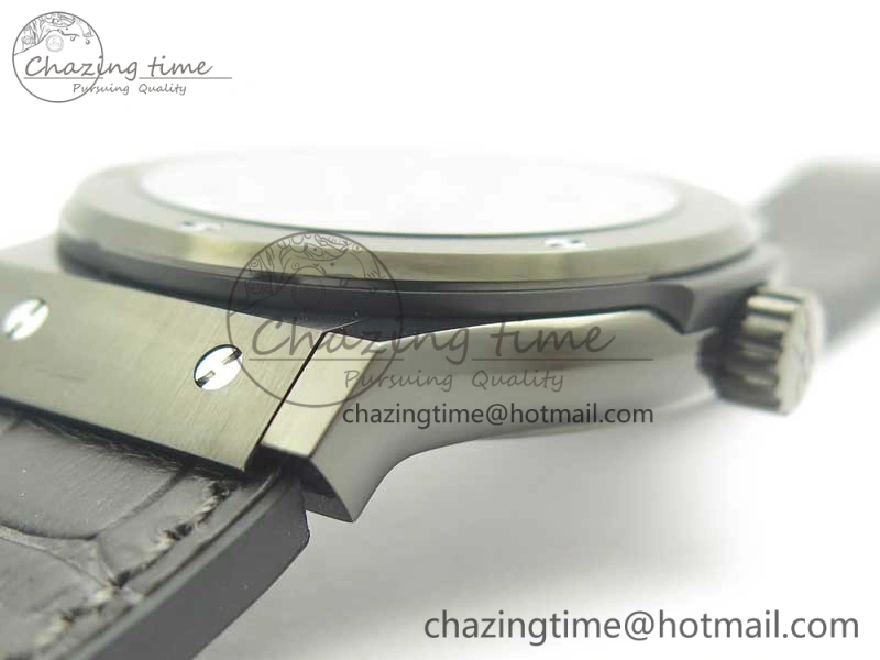 Classic Fusion 42mm PVD JJF 1:1 Best Edition Gray Dial on Black Gummy Strap A2892