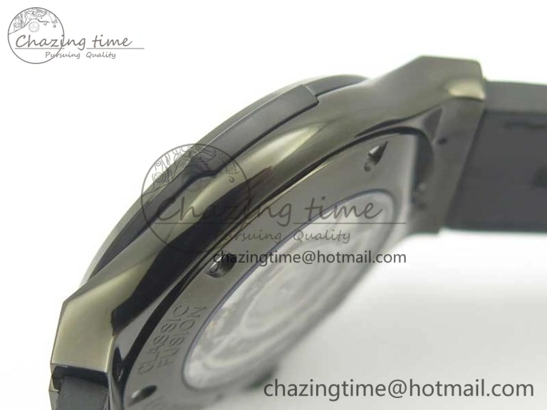 Classic Fusion 42mm PVD JJF 1:1 Best Edition Gray Dial on Black Gummy Strap A2892