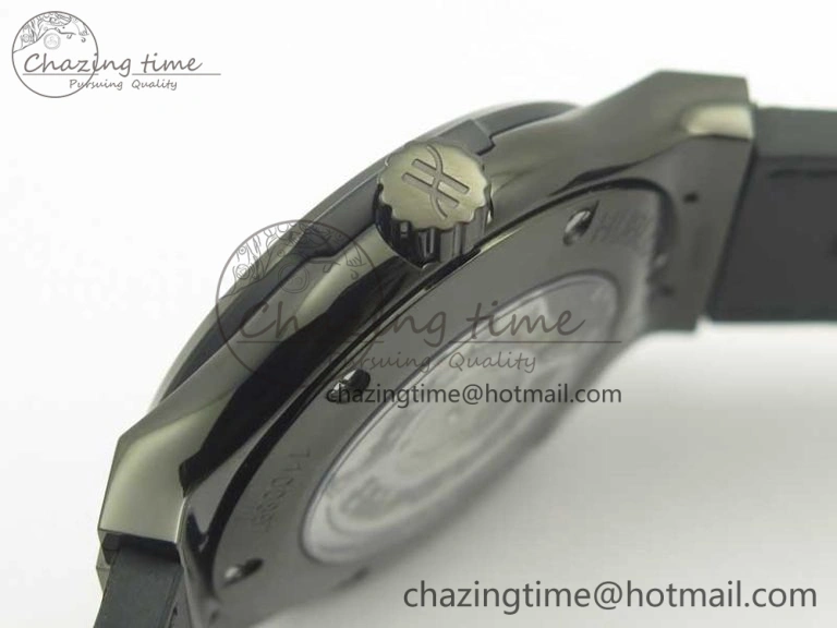 Classic Fusion 42mm PVD JJF 1:1 Best Edition Gray Dial on Black Gummy Strap A2892