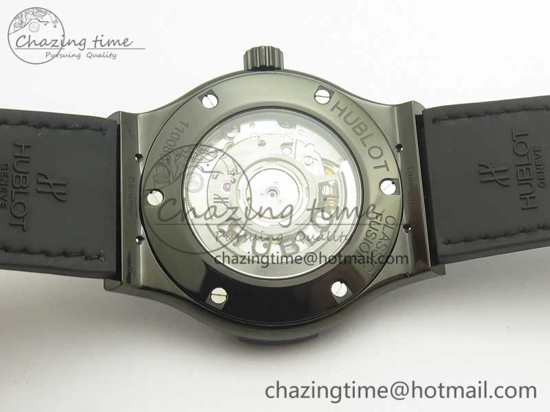 Classic Fusion 42mm PVD JJF 1:1 Best Edition Gray Dial on Black Gummy Strap A2892