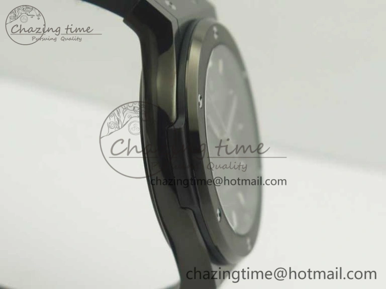 Classic Fusion 42mm PVD JJF 1:1 Best Edition Gray Dial on Black Gummy Strap A2892
