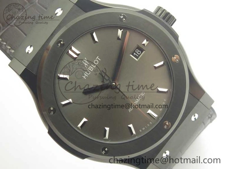 Classic Fusion 42mm PVD JJF 1:1 Best Edition Gray Dial on Black Gummy Strap A2892