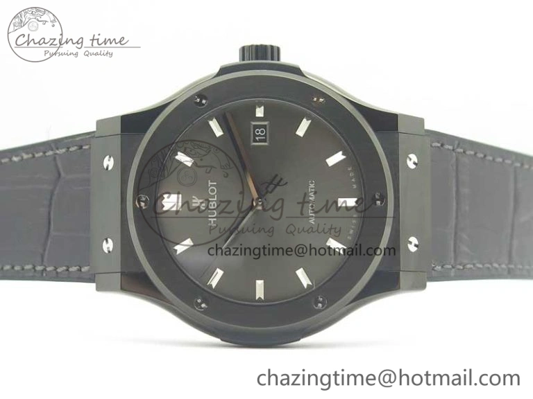 Classic Fusion 42mm PVD JJF 1:1 Best Edition Gray Dial on Black Gummy Strap A2892