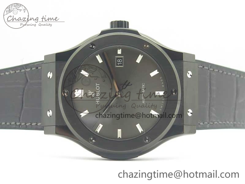 Classic Fusion 42mm PVD JJF 1:1 Best Edition Gray Dial on Black Gummy Strap A2892