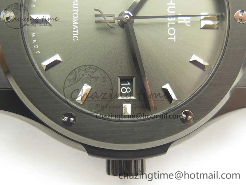 Classic Fusion 42mm PVD JJF 1:1 Best Edition Gray Dial on Black Gummy Strap A2892