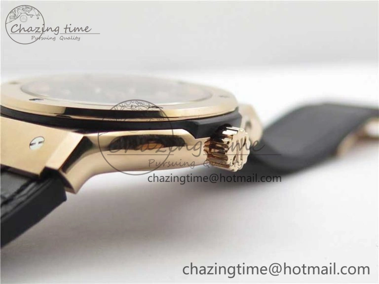 Classic Fusion 42mm RG B50 Black Dial On Black Gummy Strap A2892