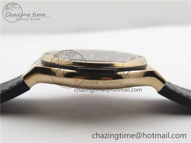 Classic Fusion 42mm RG B50 Black Dial On Black Gummy Strap A2892