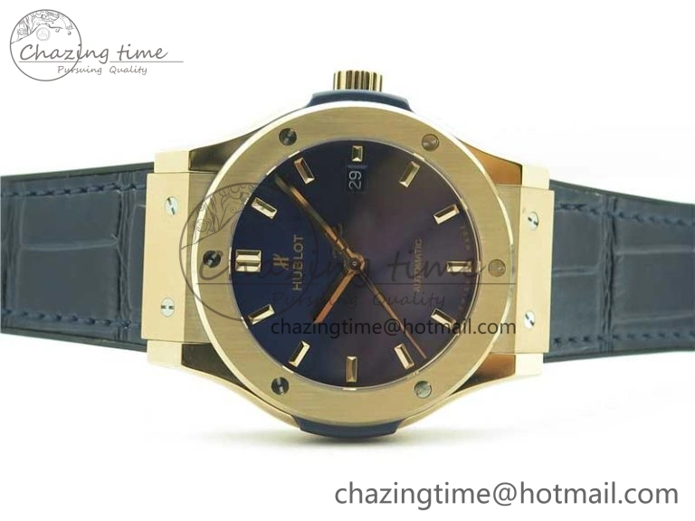 Classic Fusion 42mm RG B50 Blue Dial On Blue Gummy Strap A2892