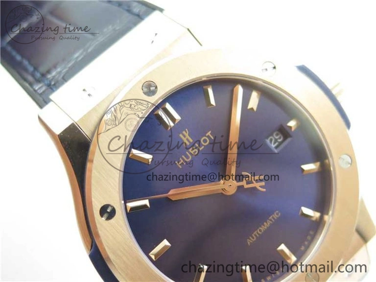 Classic Fusion 42mm RG B50 Blue Dial On Blue Gummy Strap A2892