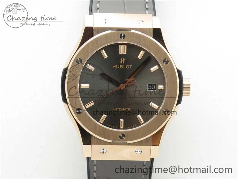 Classic Fusion 42mm RG B50 Gray Dial On Gray Gummy Strap A2892