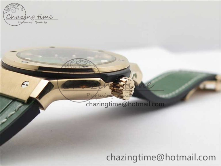 Classic Fusion 42mm RG B50 Green Dial On Green Gummy Strap A2892