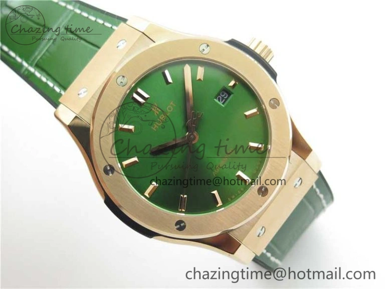 Classic Fusion 42mm RG B50 Green Dial On Green Gummy Strap A2892