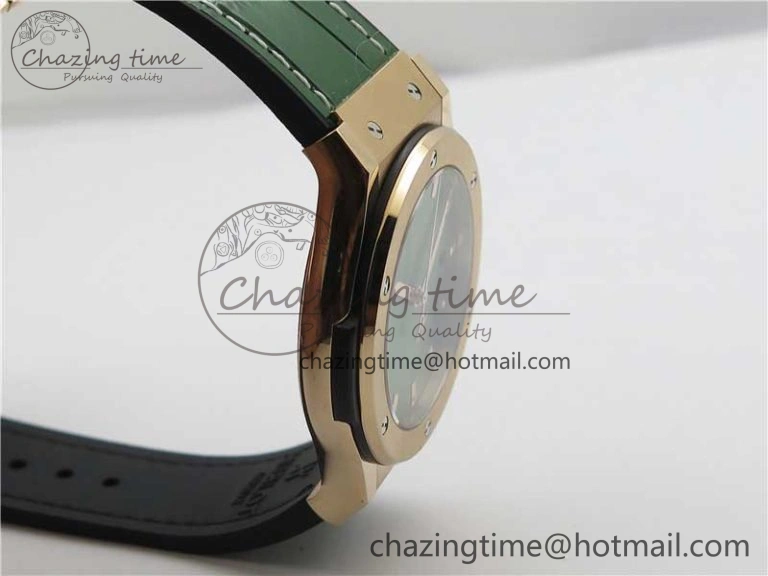 Classic Fusion 42mm RG B50 Green Dial On Green Gummy Strap A2892