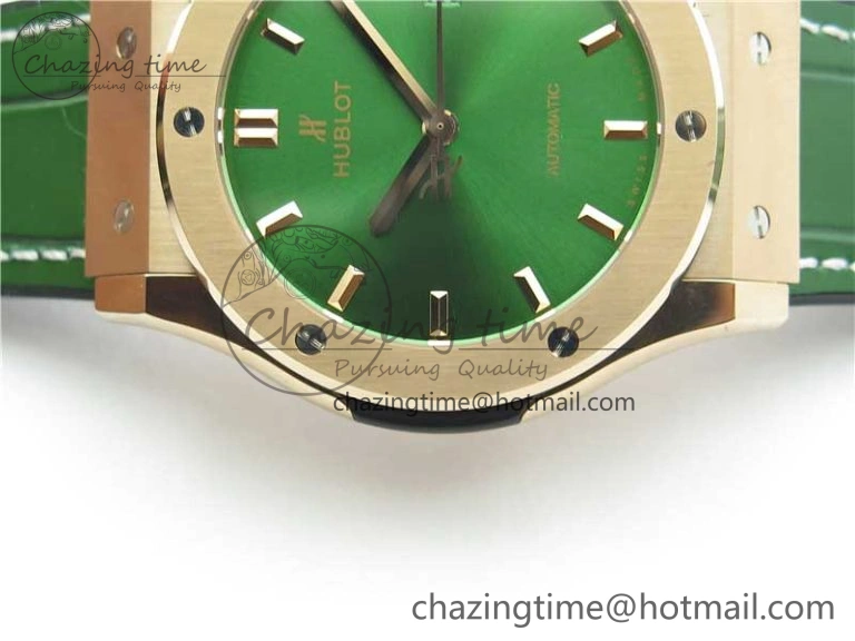 Classic Fusion 42mm RG B50 Green Dial On Green Gummy Strap A2892