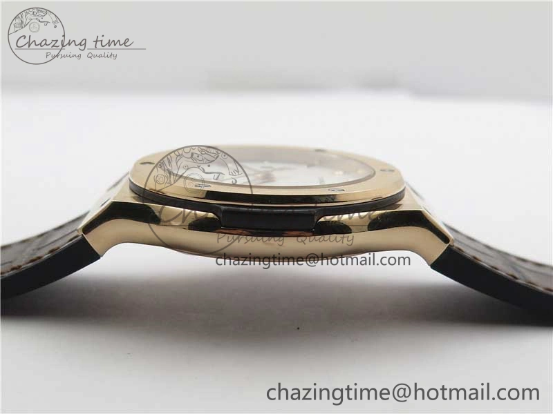 Classic Fusion 42mm RG B50 White Dial On Brown Gummy Strap A2892