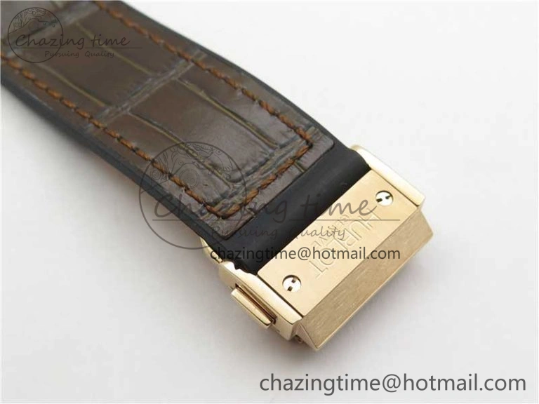 Classic Fusion 42mm RG B50 White Dial On Brown Gummy Strap A2892