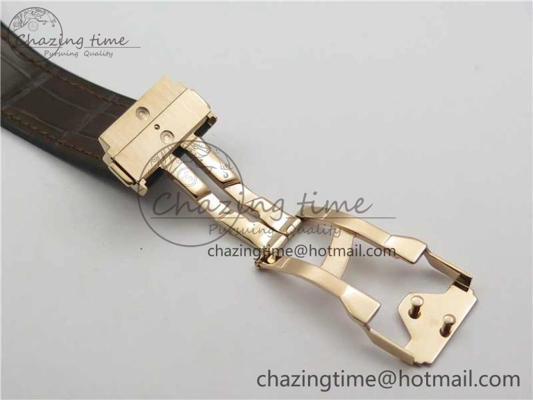 Classic Fusion 42mm RG B50 White Dial On Brown Gummy Strap A2892