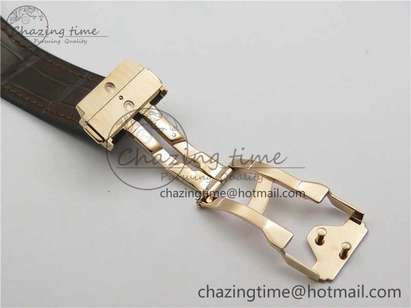 Classic Fusion 42mm RG B50 White Dial On Brown Gummy Strap A2892