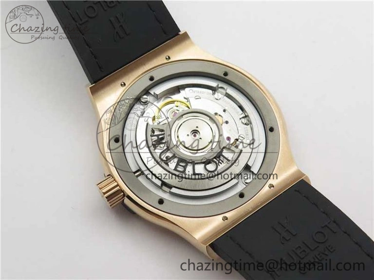 Classic Fusion 42mm RG B50 White Dial On Brown Gummy Strap A2892