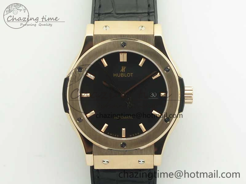 Classic Fusion 42mm RG F16 Factory 1:1 Best Edition Black Dial On Gummy Strap A2892