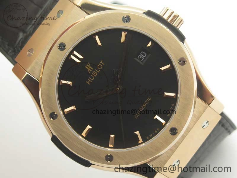 Classic Fusion 42mm RG F16 Factory 1:1 Best Edition Black Dial On Gummy Strap A2892