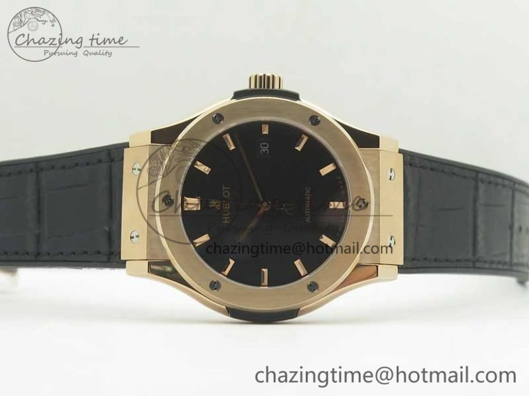 Classic Fusion 42mm RG F16 Factory 1:1 Best Edition Black Dial On Gummy Strap A2892